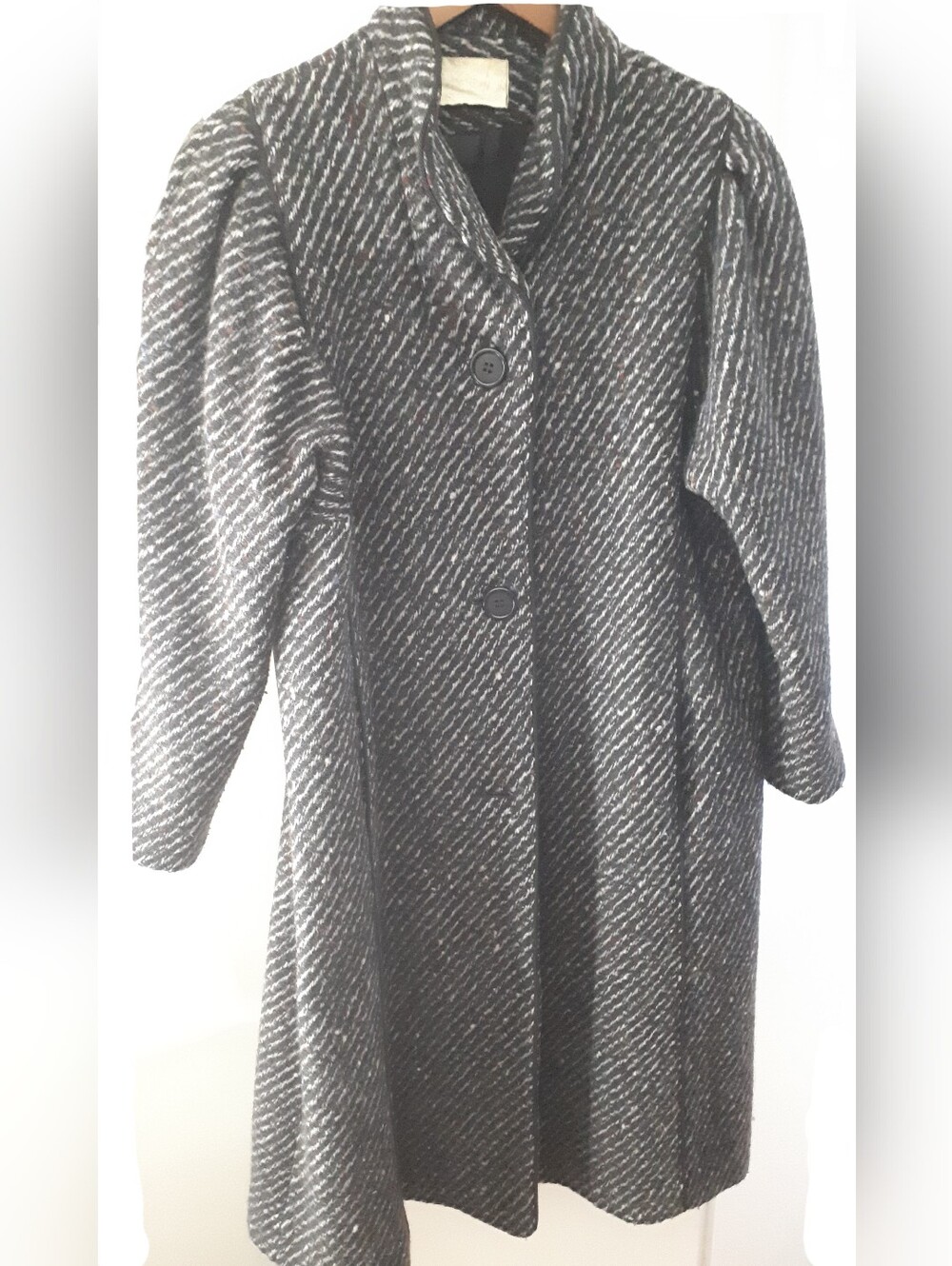 Vintage Me-Jay Montreal Charcoal/Grey Tweed Coat